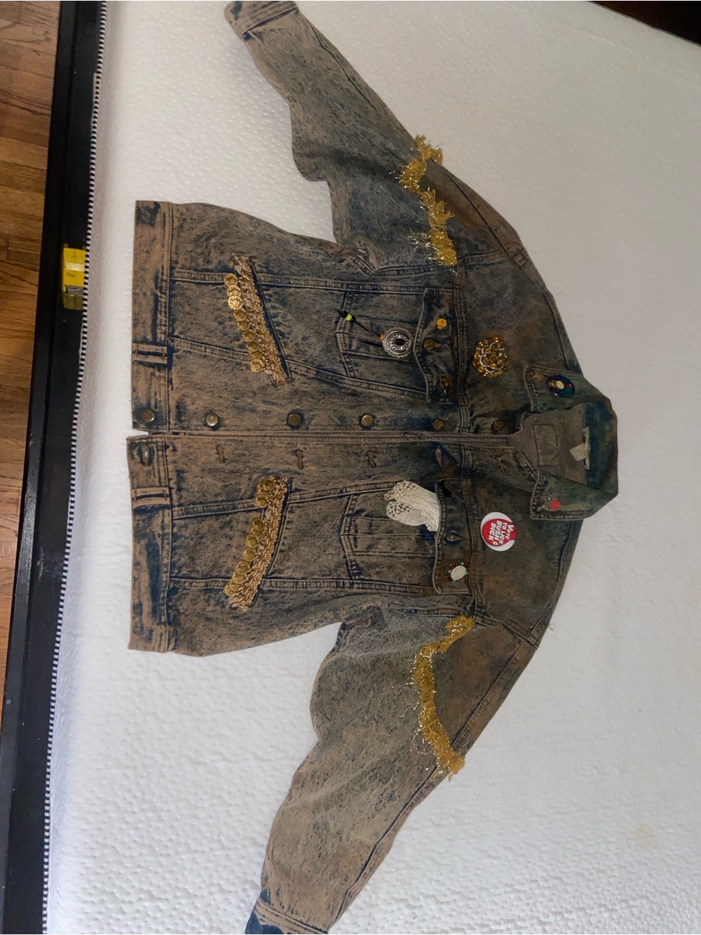 Vintage Limited Express Women’s Denim Jacket with Gold Trim and Embellishments